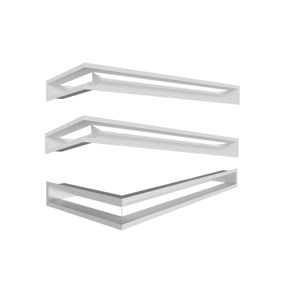 Fireplace Grille KRATKI LUFT White 9x80x40 Right Ventilation Set 3 Pcs