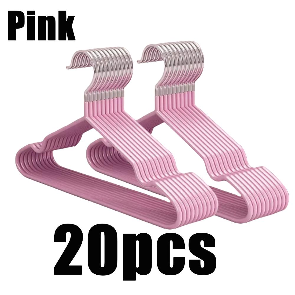 10/20pcs Iron Clothes Hanger Non-slip Coated Metal Suit Hangers Metal Shirt Jacket Hanger with Round Notches for Dress Hangers