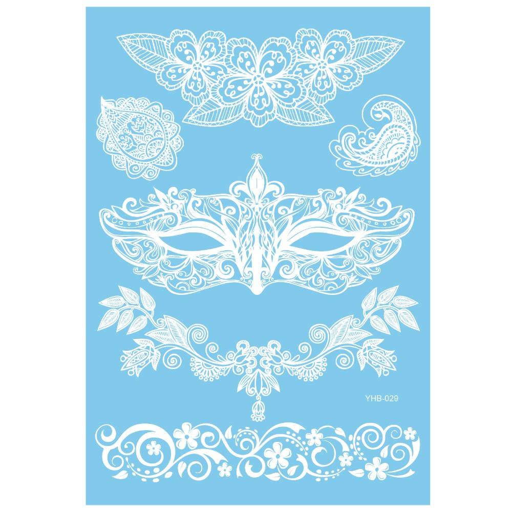 Lace Flower White Tattoo Stickers Long-lasting Butterfly Tattoo Stickers Women Men