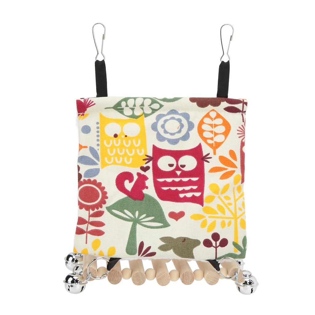 Bird Hammock Suspension Bridge Winter Warm Hanging Bird Nest House with Bell for Parrot Pet