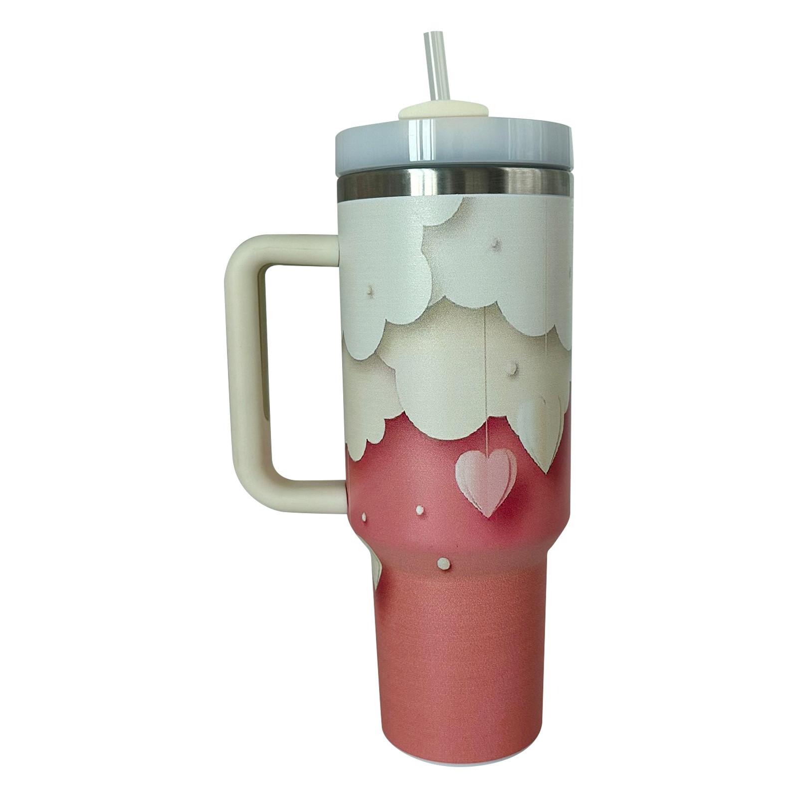 

Valentine s Day Tumbler 40 Oz, Happy Valentine s Day Tumbler With Handle And Straw, 40oz Tumbler Maintains Cold Heat And Ice For Hours One Size