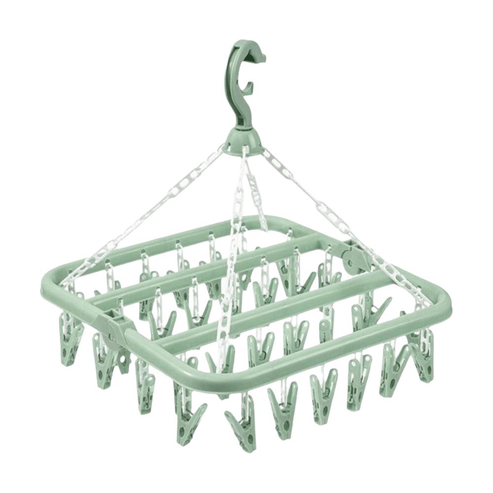 32 Clips Drying Rack Extra Thick Laundry Set Foldable Drip Hanger  Underwear Drying