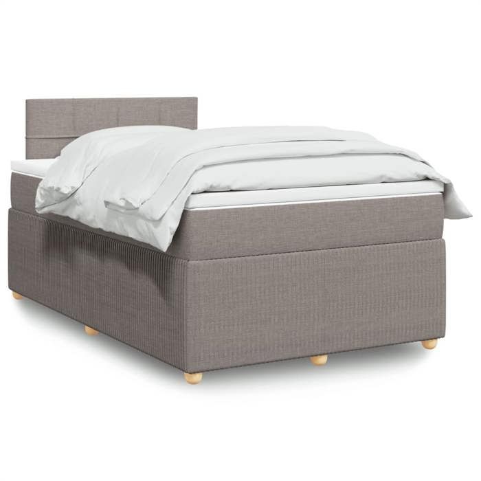 VidaXL Sommier à lattes de lit avec matelas Taupe 120x200 cm Tissu 3289727