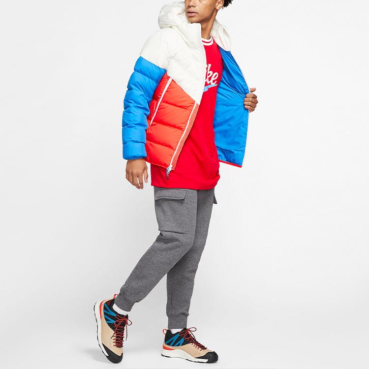 Nike Windrunner Down Fill Hooded Puffer Jacket Men Outerwear Red Blue White 928834-133