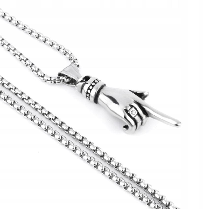 Halskette Silber Stahl Kette Hand Finger 374