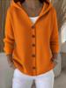 2026 European-American Hooded Knit Cardigan: Women's Loose Fit Solid Sweater Coat for Spring & Autumn