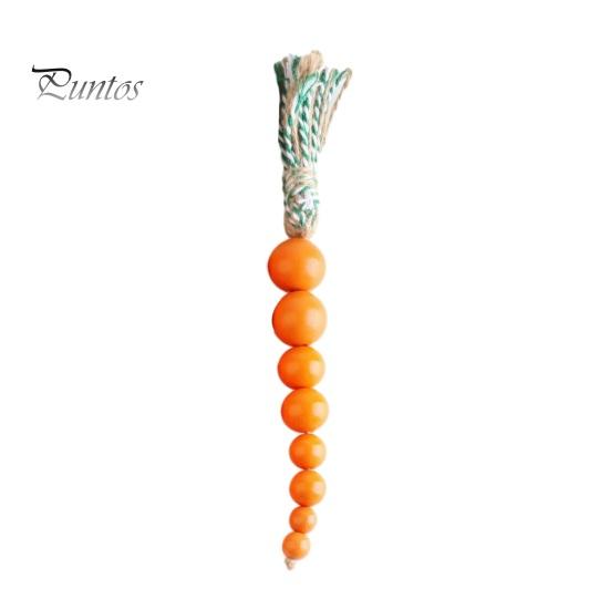 Easter Wooden Carrot Beads String Wood Pendant Spring Home Party Decoration for Birthday Housewarming