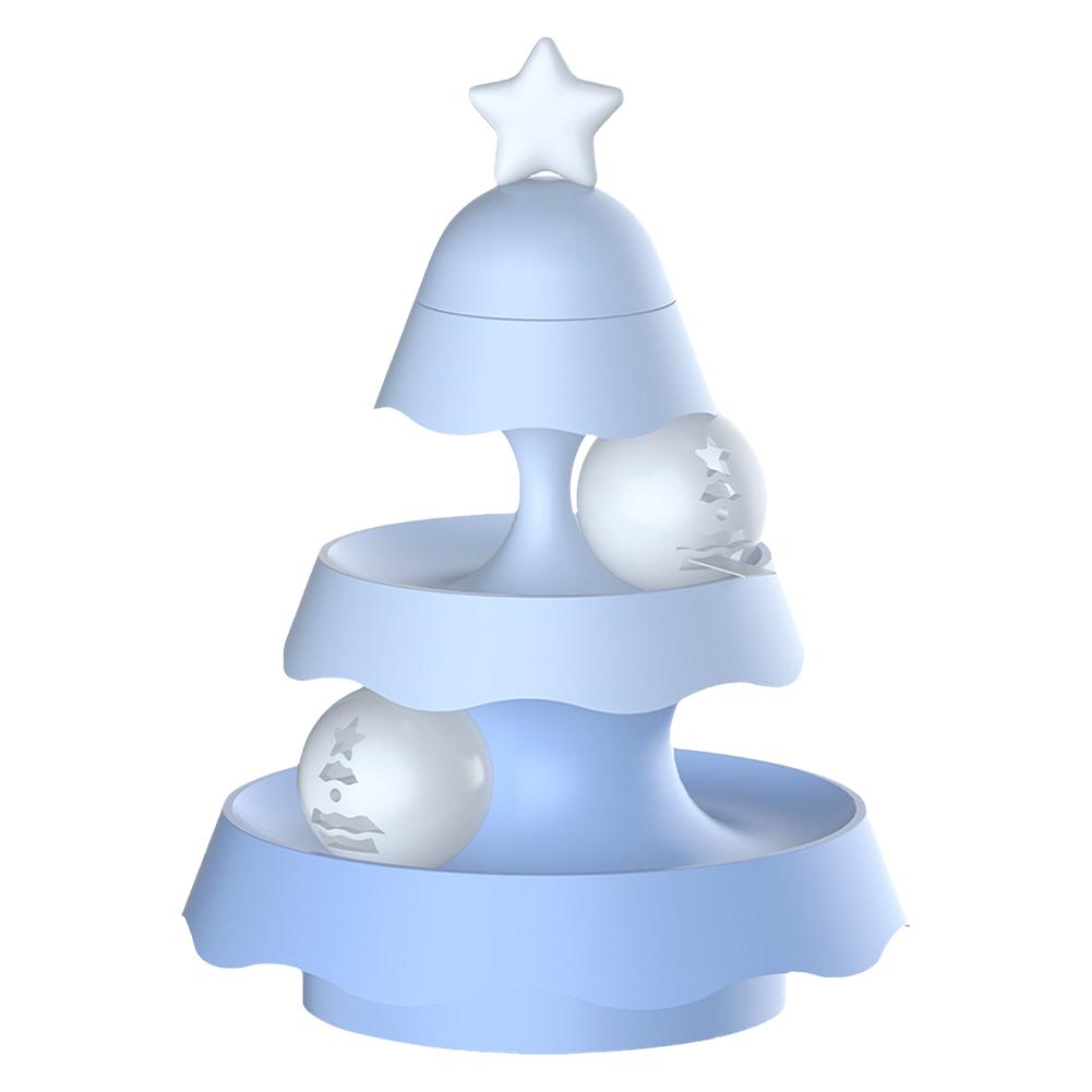 

3-Level Cat Toy Ball Turntable Interactive Turntable Cat Toys Ball Funny Cat Tower Toy for Cats Kitten Teaser Puzzle Track Toy синій
