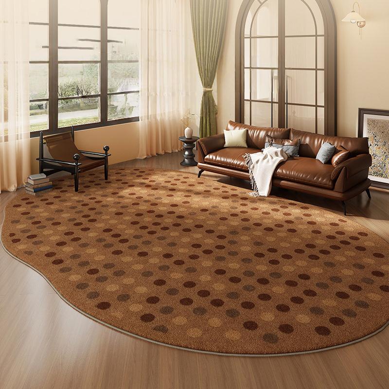 

Brown-Cream Series Imitation Cashmere Carpet Comfort Soft Bedroom Living Room Home Decor Cloakroom Office Floor Mat Easy Clean 80x120cm