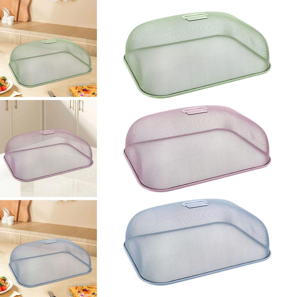 Mesh Kitchen Cover Iron Food Net Dome Protector 18.5 Inch Large Screen for Outdoor Picnic Table BBQ