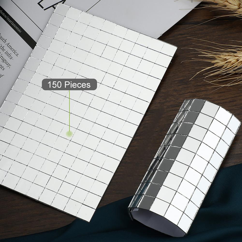 Self-adhesive Mirror Mosaic Tiles Stickers Mini Square Mirror Tape DIY Craft Decoration Reflective Glass Tiles Home Decor