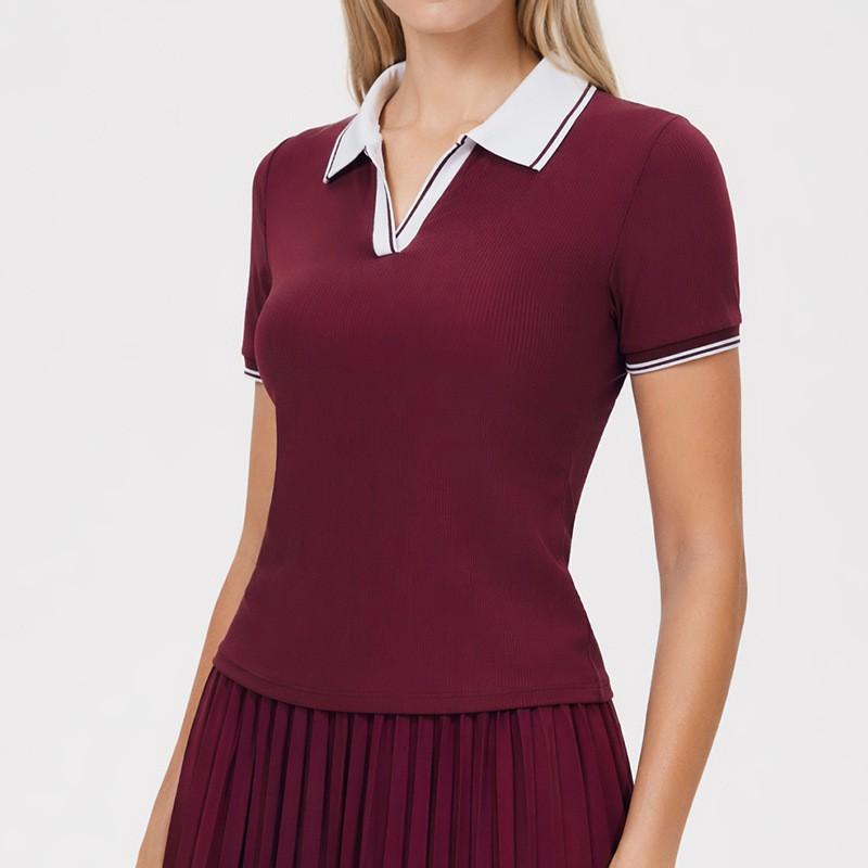 Womens Loose Fit V-Neck Athletic T-Shirt Running Yoga Golf Tennis Sportswear