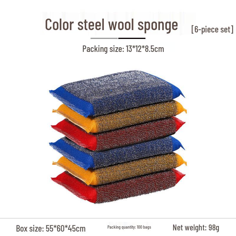 

Stainless Steel Scouring Pad - Stain Remover & Descaling Wool Ball for Kitchen Pot Cleaning