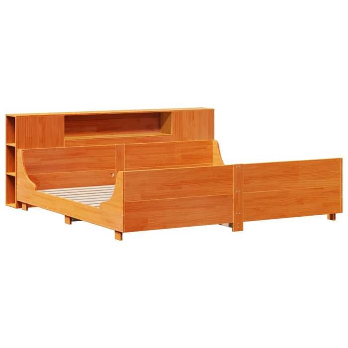 VidaXL Cadre de lit sans matelas cire marron 200x200cm bois pin massif 3323757