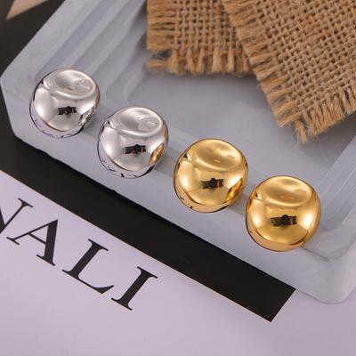Irregular Smooth Round Earrings For Women, Cold Wind, Simple And Versatile Earrings, Fashionable Titanium Steel Earrings For Women
