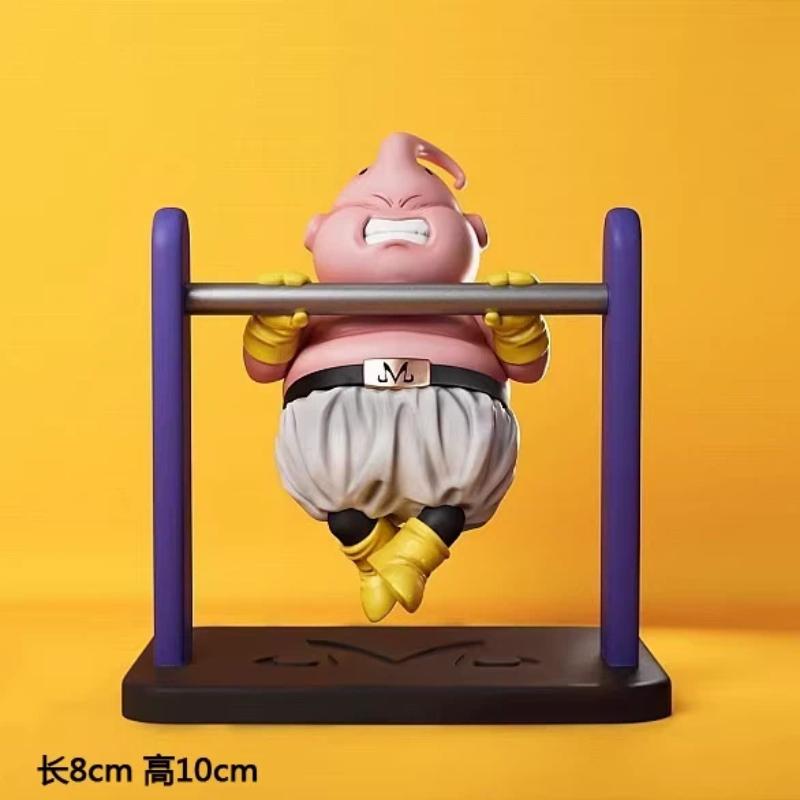10cm Dragon Ball GK Fat Majin Buu Fitness Figures Boxing Yoga Running Anime Model Toy Car Ornament Computer Case Decor Boy Gifts