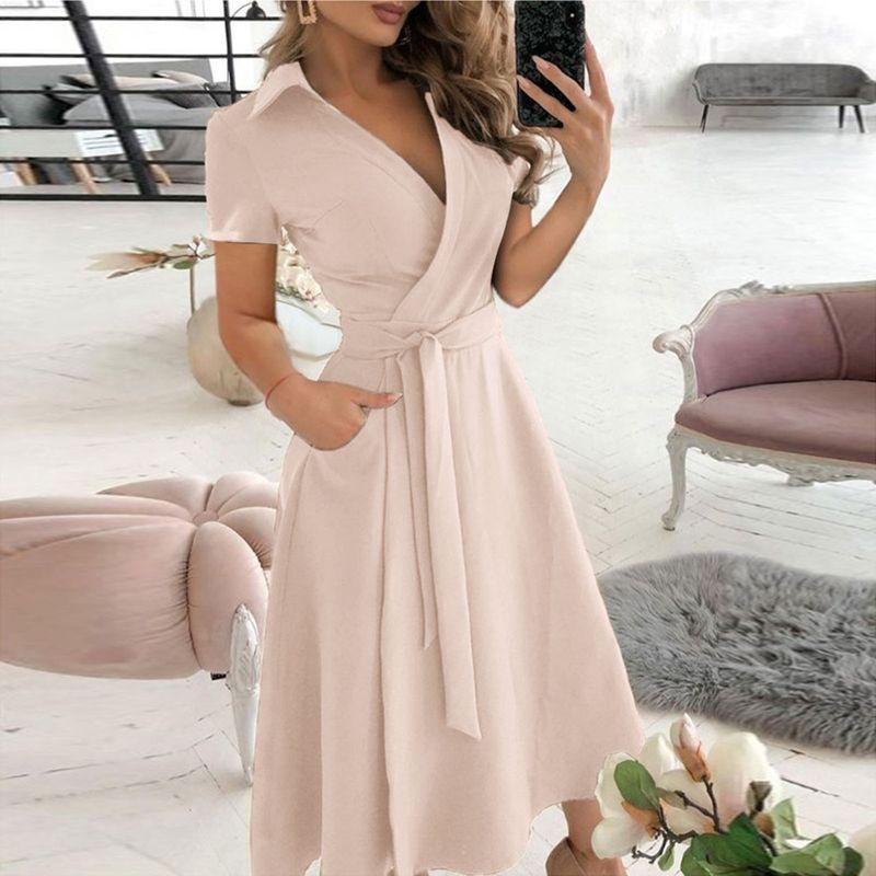 V-neck Printed Buttock Wrap Dress for Womenv Collar Print Sheath Dress