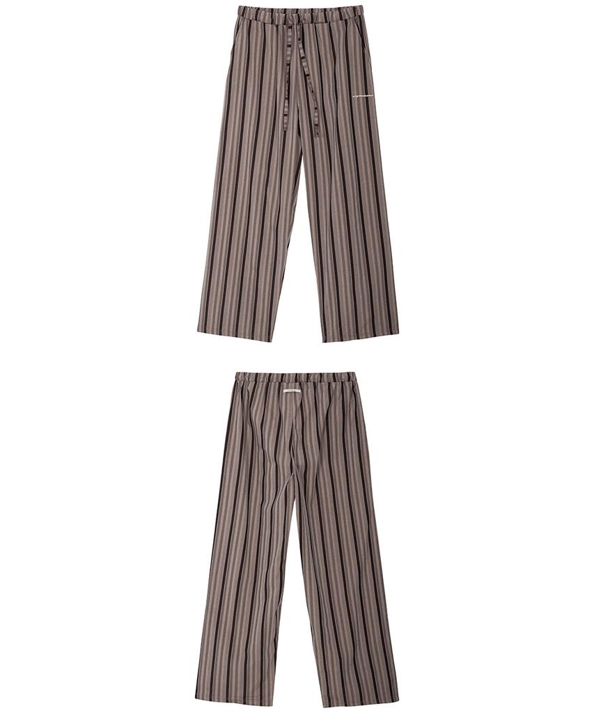Onyueooun Brown Striped Trousers