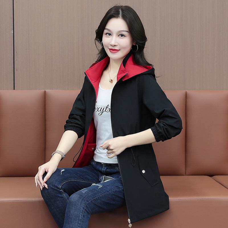 2025 Spring-Autumn Slimming Double-Sided Trench Coat: Waist-Cinching Petite Korean Style, Fashionable and Versatile Women's Outerwear.