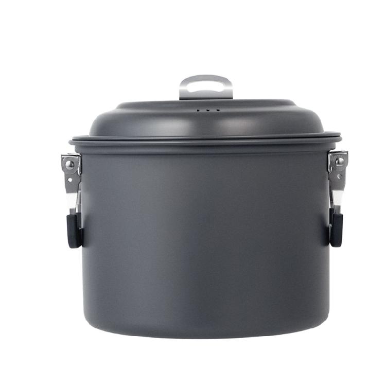 Aluminum Backpacking 4-7 Person Camping Pots with Lid, Light Weight Outdoor Cooking Pots Cookware for Hiking Picnics