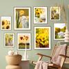 Spring Sunflower Idyllic Lake Landscape Posters And Prints Canvas Painting Nordic Wall Art Pictures For Living Room Home Decor
