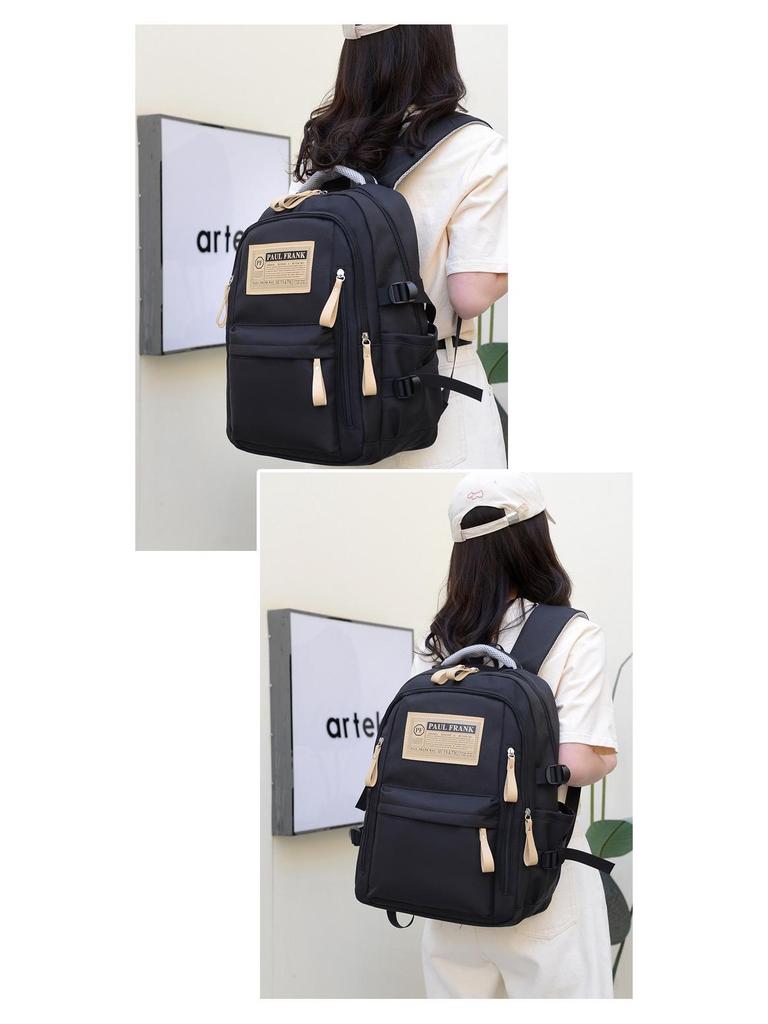 Trend Nylon Backpack for High School Students - Large Capacity Unisex Campus Bag, One Piece Design