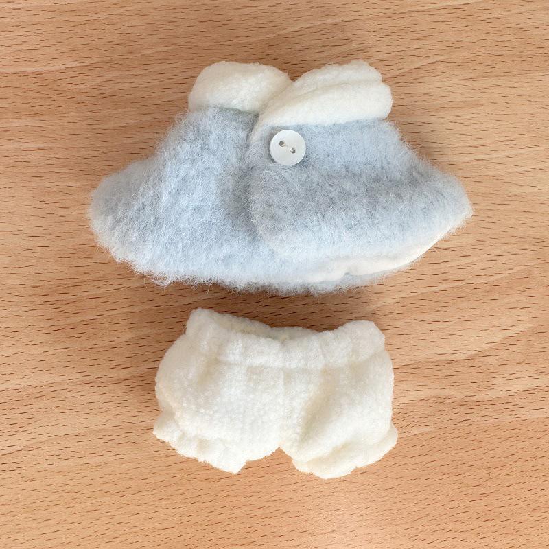 17Cm Păpușă Pluș Haine Macaron Șezând Petrecere Crăciun Pelerină Carouri Haine V2 Haine Costume de Crăciun