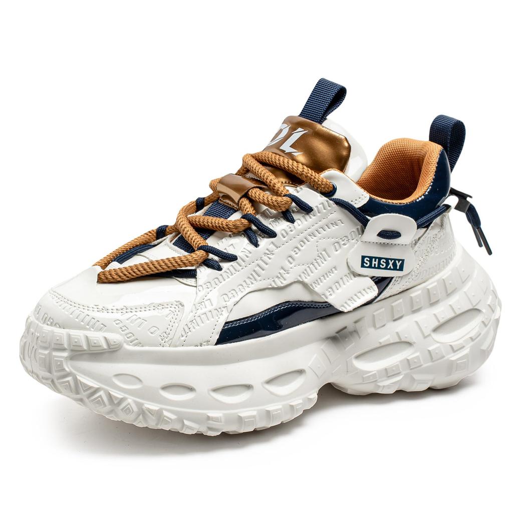 Trendy sports shoes spring and autumn new thick-soled heightening dad shoes men's contrasting colors fashionable casual running men's shoes