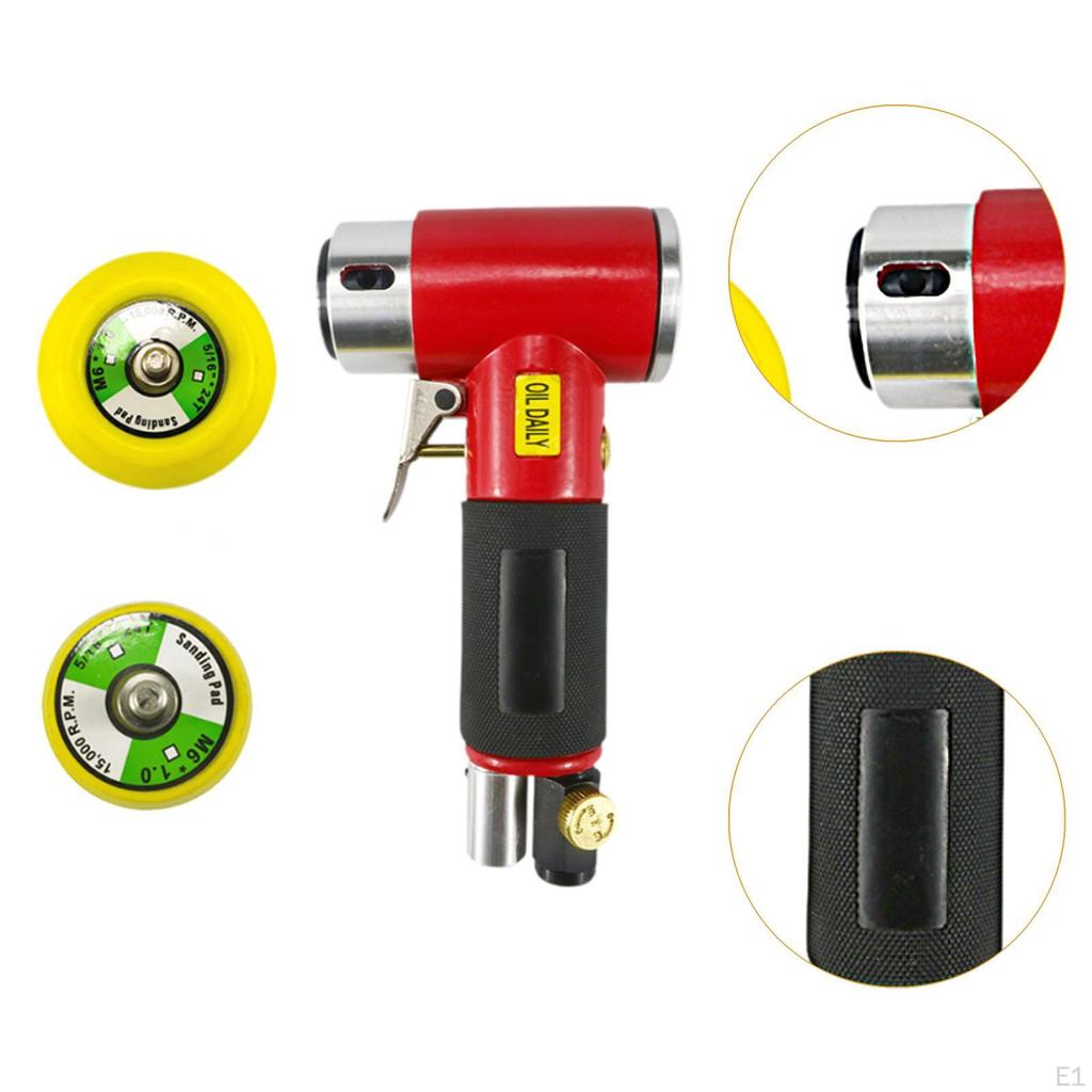 Mini Orbital Air Sander Pneumatic Grinding Aluminum Alloy Compact Repair