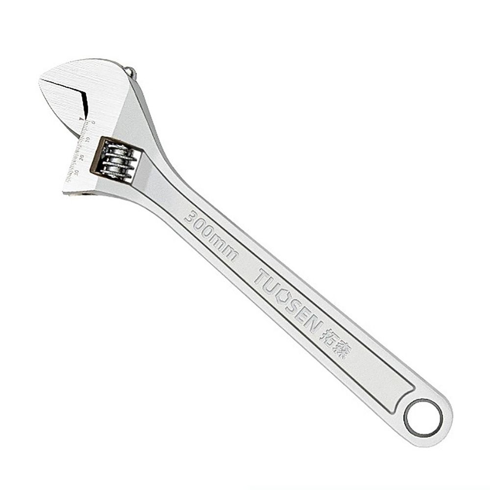New High-Carbon Steel Adjustable Wrench Large Openin Long Handle Wrench Universal 6-12 Inch Heavy Duty Wrench