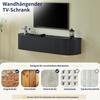 Floating TV board, length 140 cm, large storage space with cable passage, suitable for TVs from 43 to 65 inches, versatile and combinable