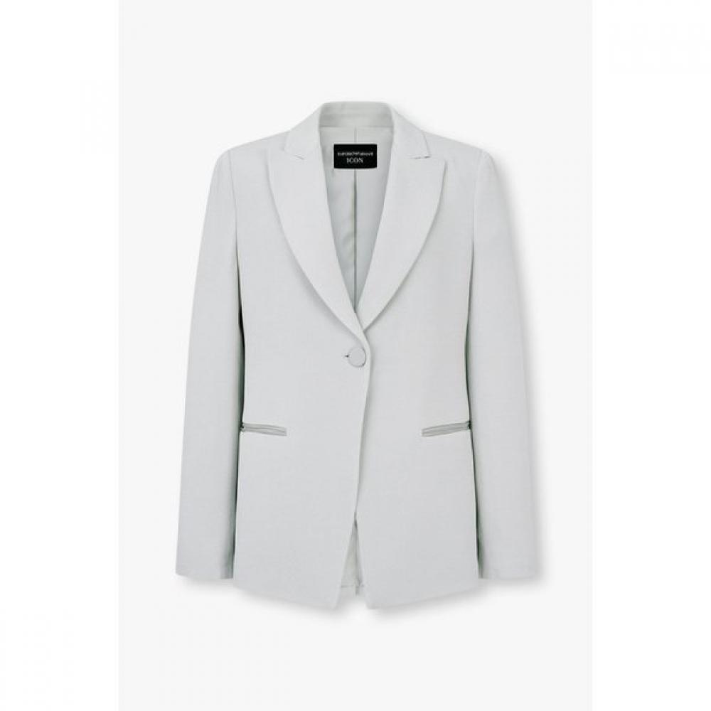 

Emporio Armani Women S Chevron Pattern Pique Lapel Jacket A525102511 44