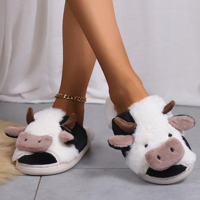 Damen Winter Neue Weiche Süße Kuh Baumwolle Hausschuhe Paar Hausschuhe Mode Hause Warme Rutschfeste Weiche Sohle Wollschuhe