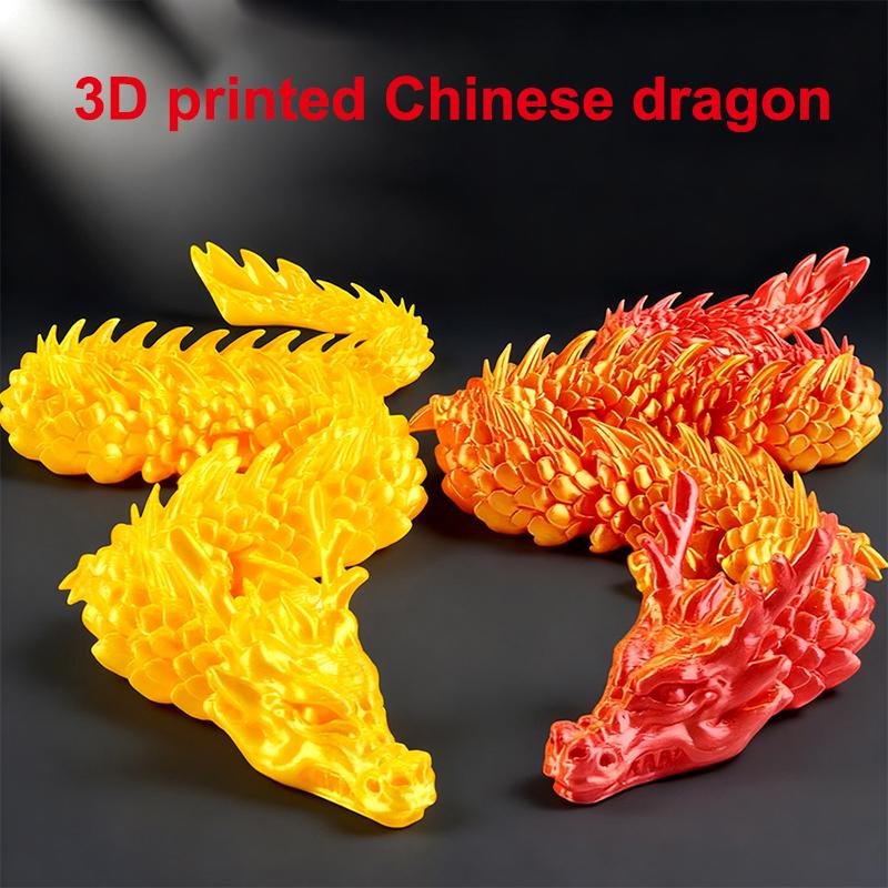 3D Printed Conjoined Dragon Ornaments, Movable Cartoon, Creative Dragon Plants, Rockery, Fish Tank Landscaping