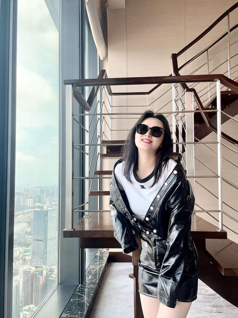 Two-Tone Stand Collar Patent Leather Jacket - Black & Blue