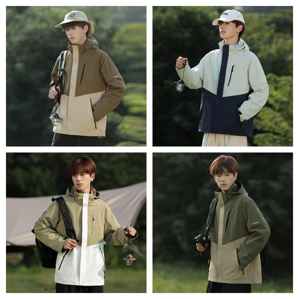 Pikaeyes and Mountain Parka for Outdoor and Hiking In and Size Men's Windproof, Waterproof, Water-Repellent Activities, Mountaineering, Skiing,