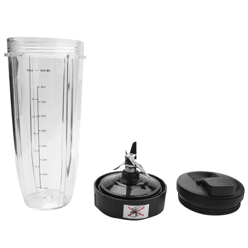 

ABUL-32Oz Cup With Spout Lid And Blade 7 Fins Gear Replacement Parts Blade Assembly For NUTRI NINJA BL450/BL456/ BL455