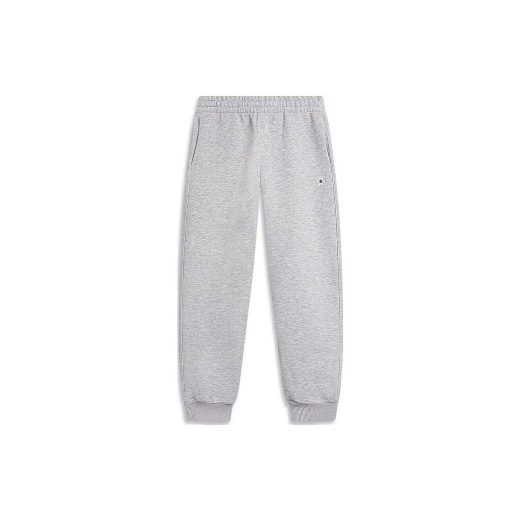 Li Ning Sports Lifestyle Series Solid Color Tapered Knit Joggers Women Joggers Floral-Gray Light-Extreme-Gray AKLT822-4