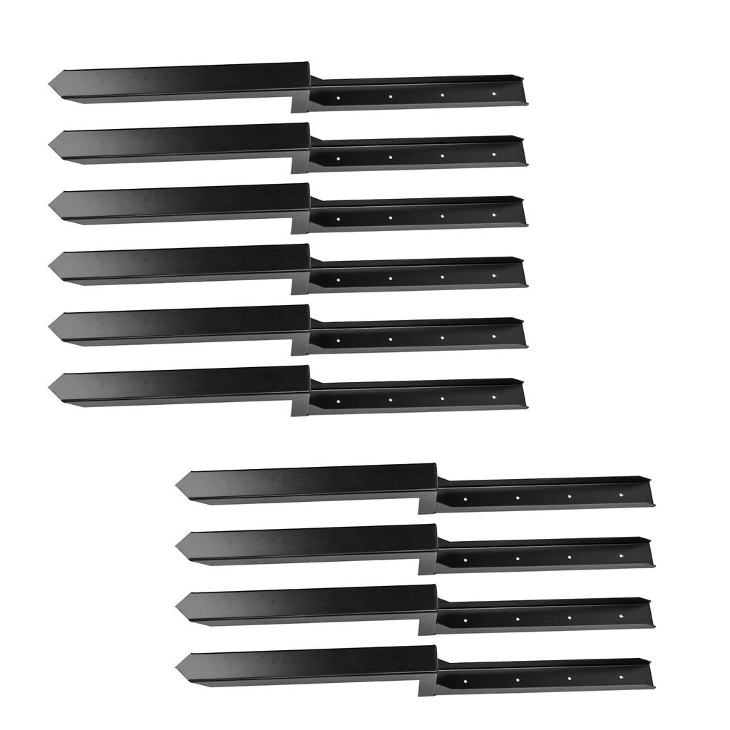 Steel Fence Post Stakes Kit Heavy Duty Steel Post Ground Spike for Repairing Tilted Broken Wood Fence
