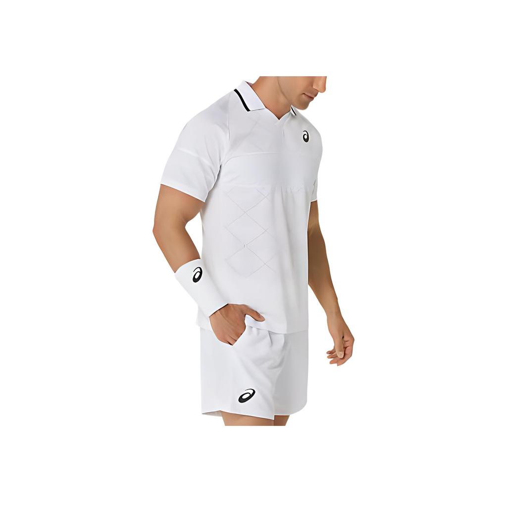 Asics Match Actibreeze Polo Shirt Printed Logo Solid Color Comfortable Short Sleeve Polo Men Tops Bright-White 2041A283-100