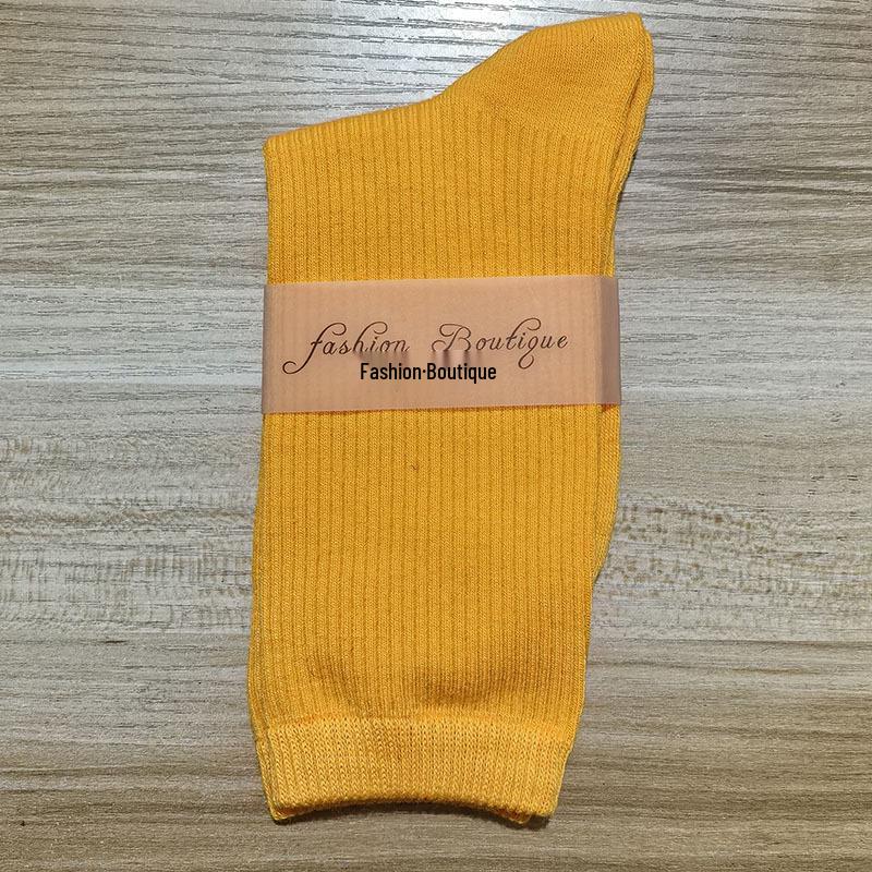 Women's 2025 Dopamine Dance Socks: Colorful, Scrunched Cotton Mid-Calf Socks for All Seasons