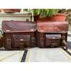 Leather Motorcycle Saddle Bags 2 Leather Side Pouch 2 Panniers Full Grain Waxed