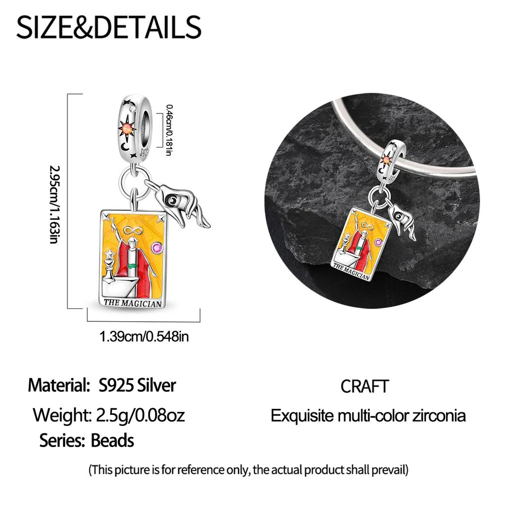 Plata 925 Arcanos Mayores Arcanos Menores Cartas de Tarot Colgantes Amuletos Encaje Original Pulsera DIY Collar Joyería de Cumpleaños