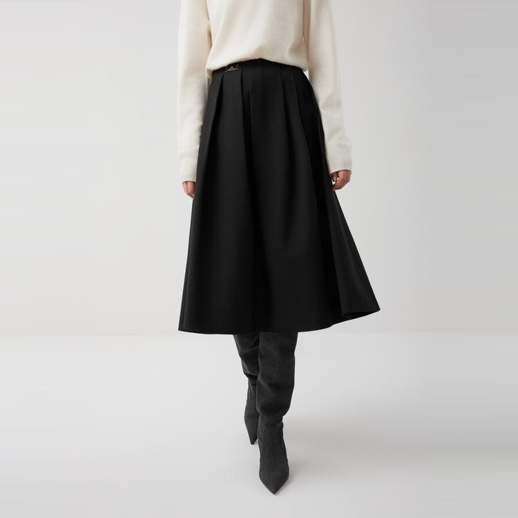 ELLE French Fashion Design Brushed Draped Midi Skirt Loose Elegant A-Line Umbrella Skirt Casual Long Skirt Women skirts L8WRL184