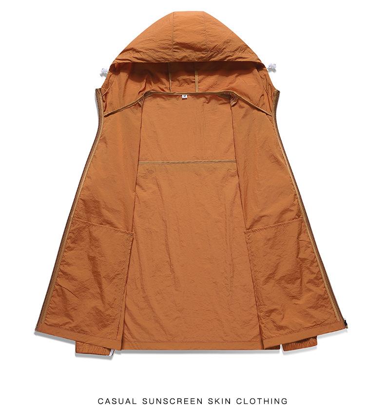 Three Stripes Men's Summer Sun Protection Hooded Jacket - Lightweight, Breathable, Ideal for Outdoor Sports & Fishing