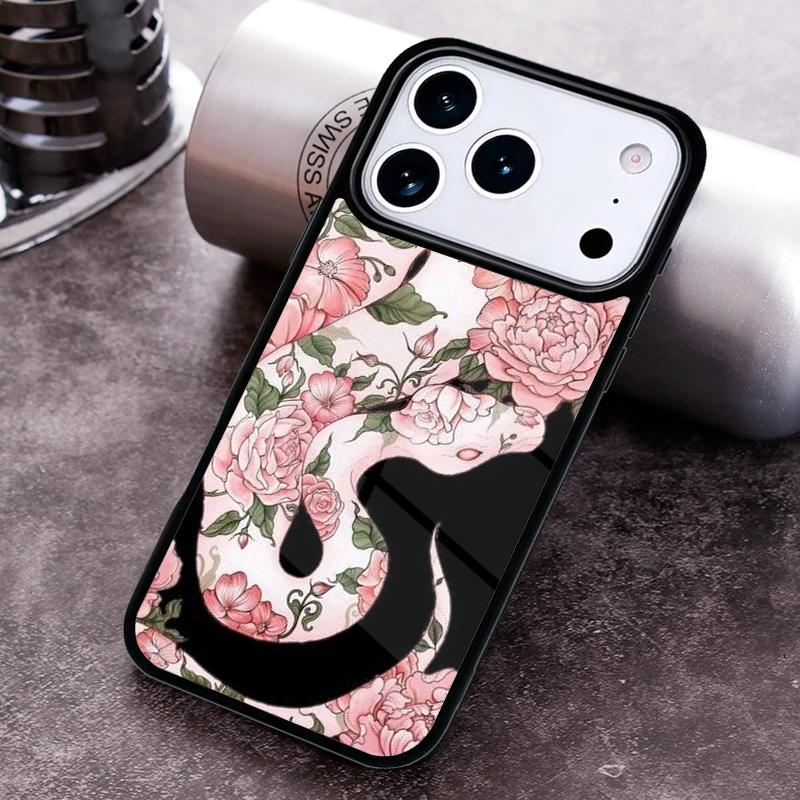 Snake Flower Phone Case For iPhone 17,16e,15,14,13,12,11,Mini,Pro,MAX Soft Silicone Cover