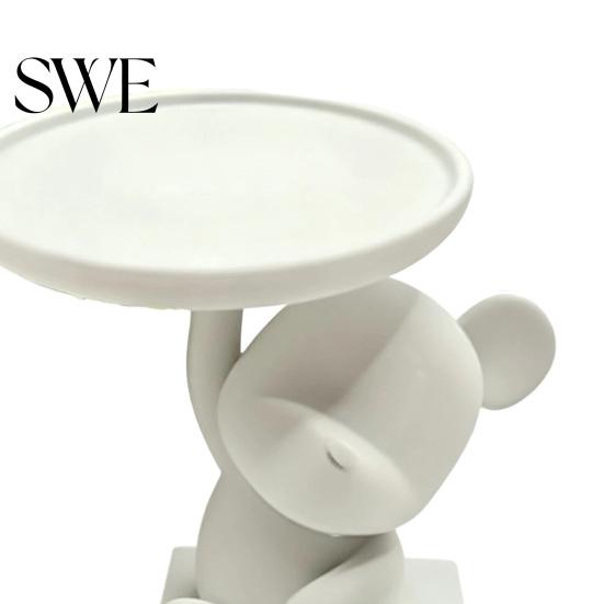 Desk Tidy Polar Bear Key Dish Bowl for Entryway Table 3D Printed Cute Statue Storage Tray with Cartoon Animal Figurine Candy Indoor Home Decor