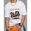 Cotton T Shirt White Saints Global Glits Glory Cityscape Print Urban Streetwear Casual Wear