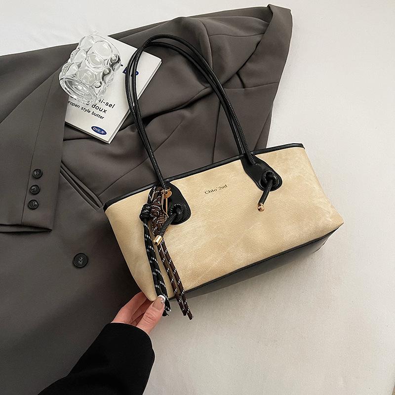 Trendy commuter bag women's 2025 new retro popular fashion shoulder bag texture casual versatile tote bag