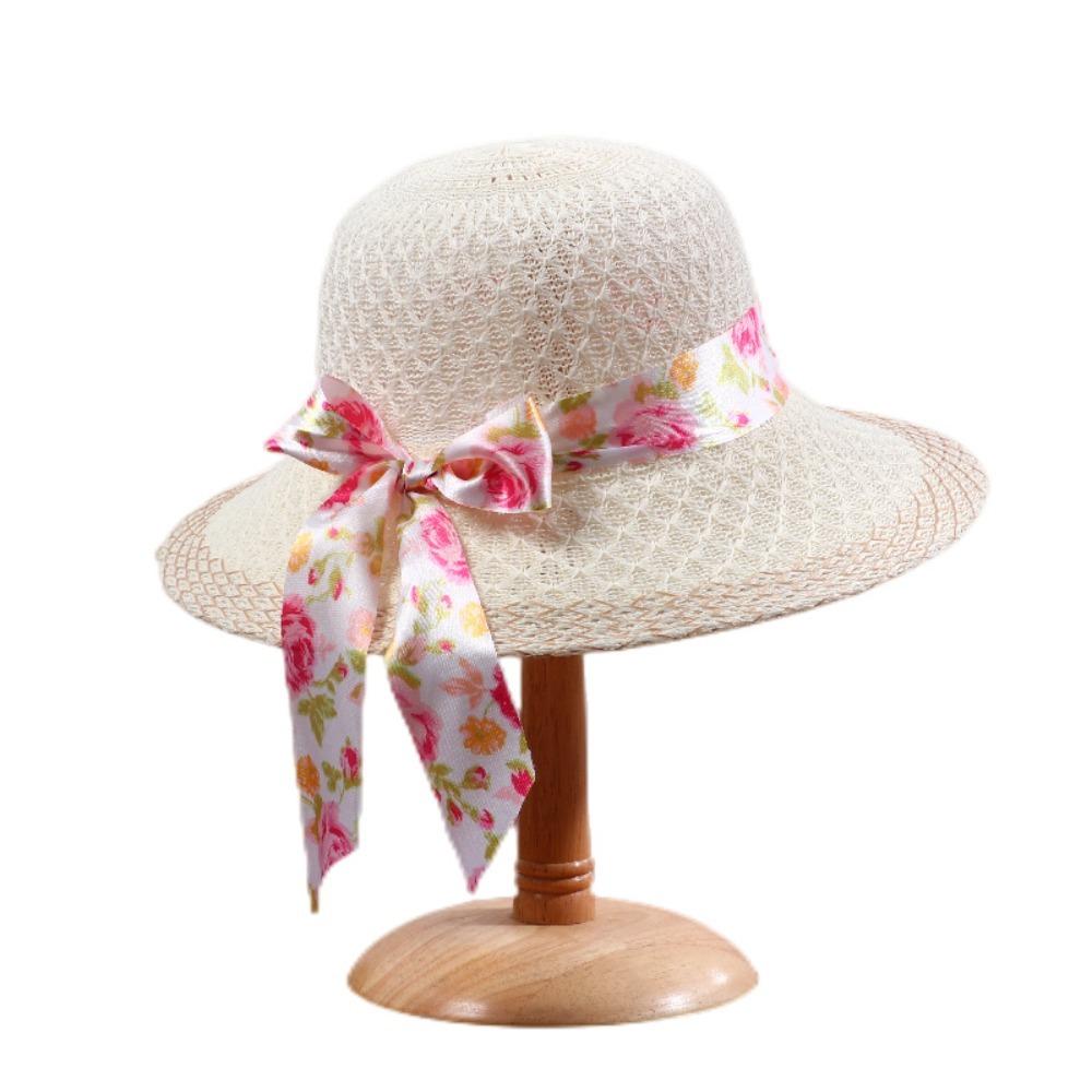 

Big Brim Straw Bucket Hat Breathable Visor Cap Foldable Summer Hat Women s
